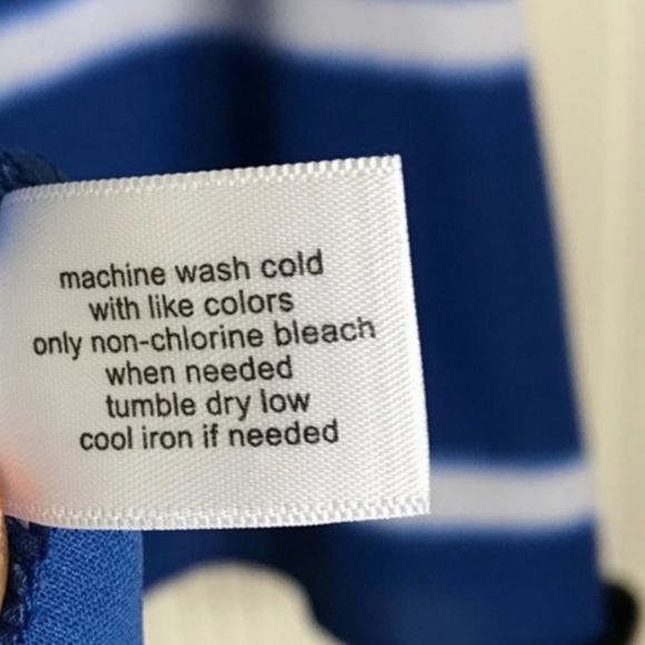 Lane Bryant Tab Sleeve White and Royal Blue Striped Tunic Size 18/20 - Picture 7 of 7